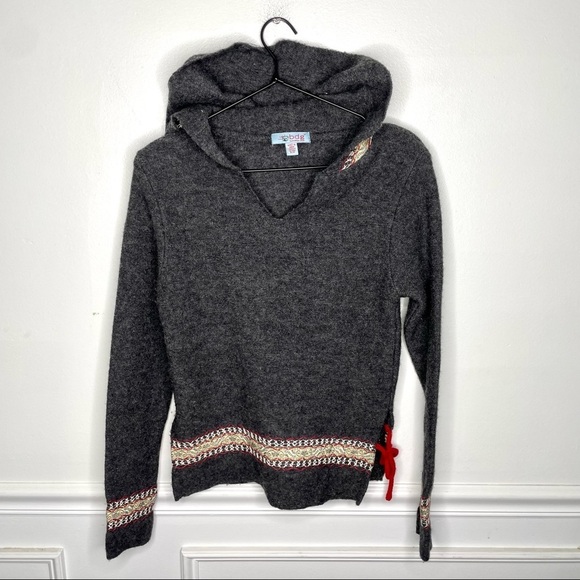 Vintage Urban Outfitters BDG 100% Wool Embroidered Hooded Sweater Women's M - Picture 1 of 9